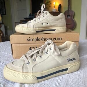 Simple Summer School Canvas Sneakers Women's 8.5 Off White Retro Casual Comfort